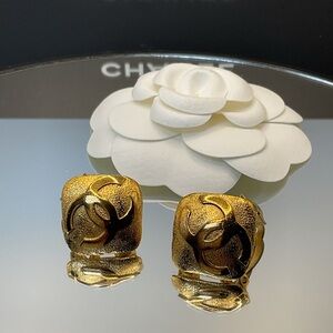 Chanel CC Diamond Shape Clip On Earrings